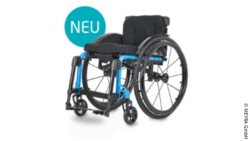 Image: Front view of the NANO S folding wheelchair; Copyright: MEYRA GmbH